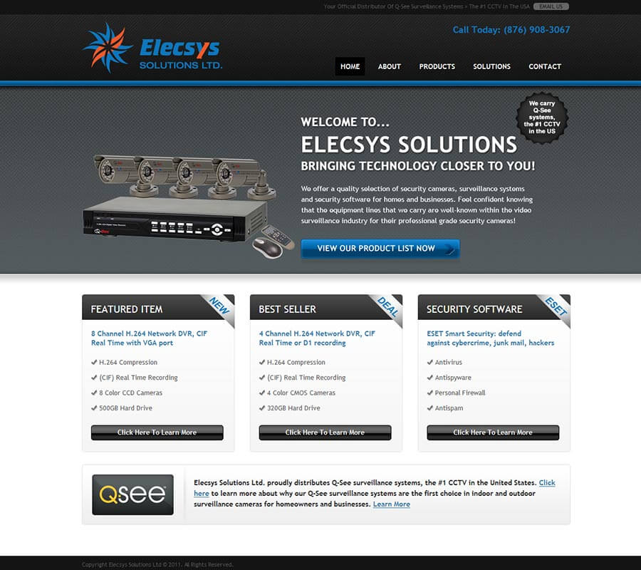 Elecsys website design