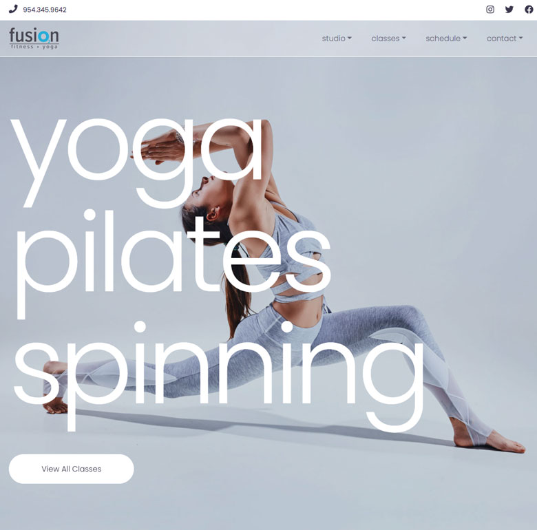 Fitness Studio Website Design
