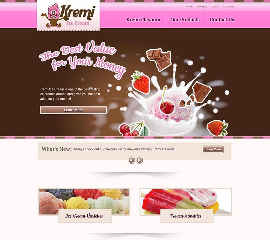 Kremi Website design